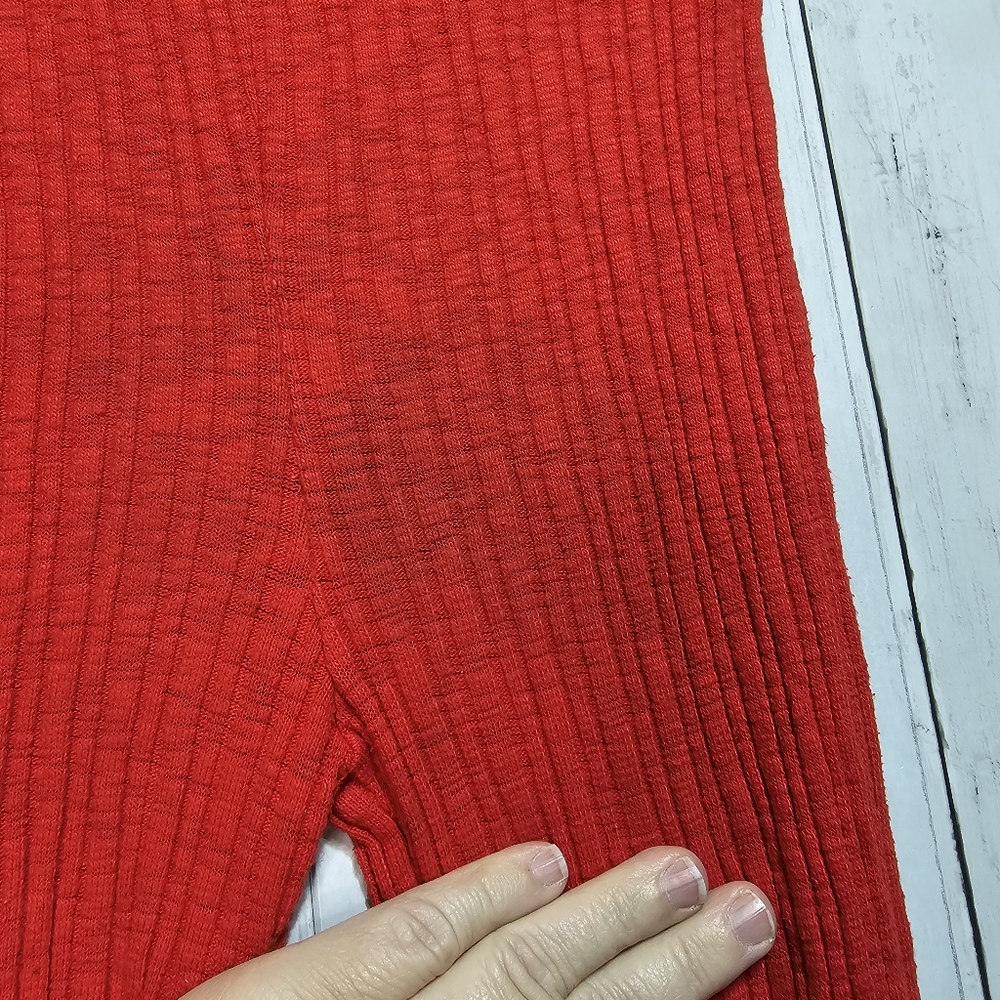 Urban Outfitters UO Rosie Ribbed Red Flare Leg Cotton Blend Pants Size Small. - Picture 8 of 11